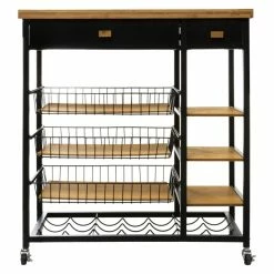 Desserte En Bambou Et Métal Nera 5five -Ledepot Mobilier Magasin desserte en bambou et metal nera 5five 6