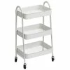 Desserte Métal Sur Roulettes 3 Niveaux Blanc -Ledepot Mobilier Magasin desserte metal sur roulettes 3 niveaux blanc