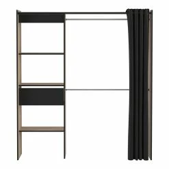 Demeyere Dressing Extensible 168 Cm Chicago Avec Rideau -Ledepot Mobilier Magasin dressing extensible 168 cm chicago avec rideau 2