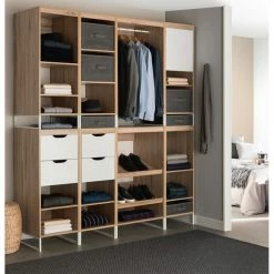 Dressing Module L40 2 étagères 1 Porte Orso -Ledepot Mobilier Magasin dressing module l40 2 etageres 1 porte orso 3