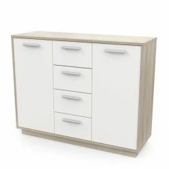 Demeyere Buffet Bas 2 Portes 4 Tiroirs Léo -Ledepot Mobilier Magasin enfilade 2 portes 4 tiroirs leo 1 4