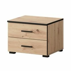 Ensemble De 2 Chevets 2 Tiroirs Nantes Noir Et Bois -Ledepot Mobilier Magasin ensemble de 2 chevets 2 tiroirs nantes noir et bois 3