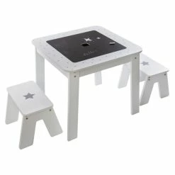 Ensemble Table + 2 Tabourets Enfant Blanc Gris Dream Atmosphera -Ledepot Mobilier Magasin ensemble table tabourets enfant blanc gris dream atmosphera 1
