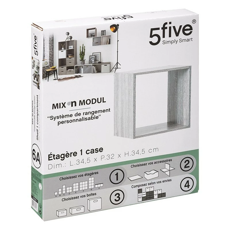 Etagère 1 Case Mix Gris 5Five 4 Etagère 1 Case Mix Gris 5Five – Image 2