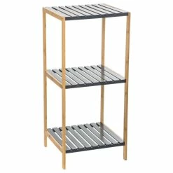 Etagère 4 Niveaux Salle Bain Varia Gris Bambou -Ledepot Mobilier Magasin etagere 4 niveaux salle bain varia gris bambou 2