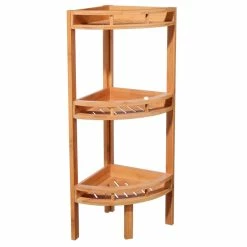 Étagère Angle 3 Niveaux 100% Bambou