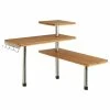 Etagère D'angle 3 Niveaux Bambou Et Inox 5Five -Ledepot Mobilier Magasin etagere d angle 3 niveaux bambou et inox 5five