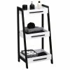 Etagère De Salle De Bain 3 Niveaux Pyramide Noir Et Blanc -Ledepot Mobilier Magasin etagere de salle de bain 3 niveaux pyramide noir blanc