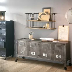 Etagère Métal Murale Jordi 2 Niveaux Atmosphera -Ledepot Mobilier Magasin etagere metal murale jordi 2 niveaux atmosphera 2