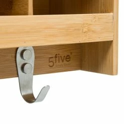 Etagère Murale Bambou Avec Crochets 5Five -Ledepot Mobilier Magasin etagere murale bambou avec crochets 5five 2