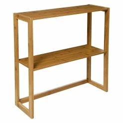 Etagère Murale 2 Niveaux Bambou 5Five -Ledepot Mobilier Magasin etagere murale niveaux bambou 5five 2