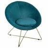 Fauteuil Evan Canard Piètement Doré Atmosphera -Ledepot Mobilier Magasin fauteuil evan canard pietement dore atmosphera