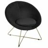 Fauteuil Evan Noir Piètement Doré Atmosphera 2 Fauteuil Evan Noir Piètement Doré Atmosphera -Ledepot Mobilier Magasin fauteuil evan noir pietement dore atmosphera