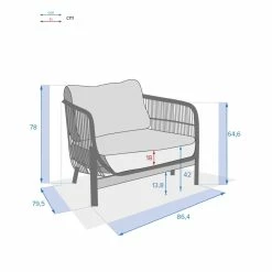 Fauteuil Extérieur 1 Place Deona Acacia Hespéride -Ledepot Mobilier Magasin fauteuil exterieur 1 place deona acacia hesperide 5