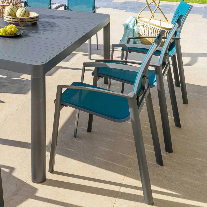 Fauteuil Extérieur Axant Bleu Canard/graphite Hespéride 4 Fauteuil Extérieur Axant Bleu Canard/graphite Hespéride – Image 2