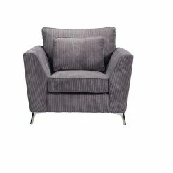Fauteuil Isla Velours Côtelé Gris -Ledepot Mobilier Magasin fauteuil isla velours gris 1 3