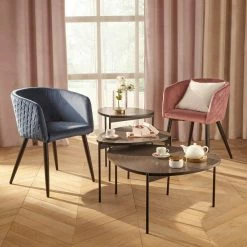 Fauteuil Séjour Marlo Bleu Canard Atmosphera -Ledepot Mobilier Magasin fauteuil marlo bleu canard atmosphera 3