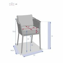 Fauteuil Repas Extérieur Embruns Mailles Hespéride -Ledepot Mobilier Magasin fauteuil repas exterieur embruns mailles hesperide 5