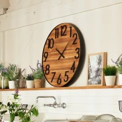 Horloge Abby En Métal Et Bois D70 Atmosphera -Ledepot Mobilier Magasin horloge abby en metal et bois d70 atmosphera 1 2