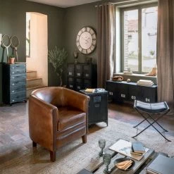 Horloge D80 Métal Et Bois Oscar Atmosphera -Ledepot Mobilier Magasin horloge d80 metal et bois oscar atmosphera 2