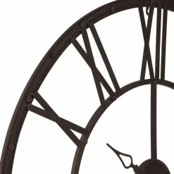 Horloge Métal Chiffres Romains Chocolat Atmosphera -Ledepot Mobilier Magasin horloge metal chiffres romains chocolat 2