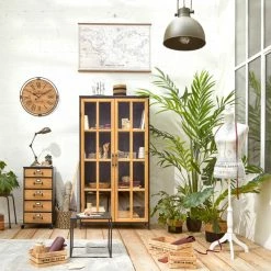 Horloge Métal Et Bois D58 Colonial Atmosphera -Ledepot Mobilier Magasin horloge metal et bois d58 colonial atmosphera 3