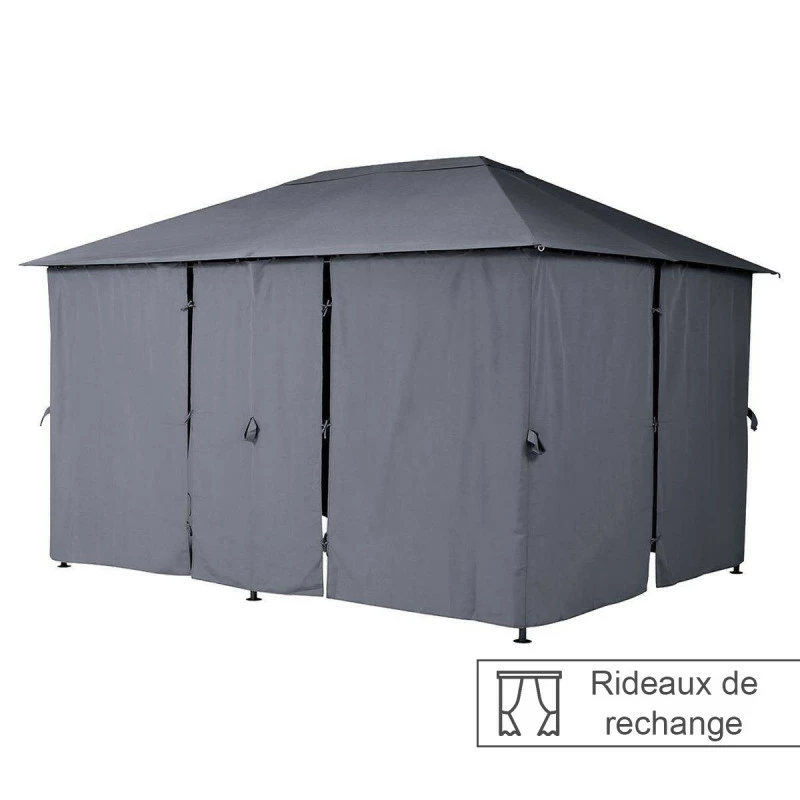 Jeu De 6 Rideaux Gris Ardoise Pour Tonnelle Santorini Et Thira 4 Jeu De 6 Rideaux Gris Ardoise Pour Tonnelle Santorini Et Thira – Image 2