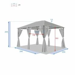 Jeu De 6 Rideaux Gris Ardoise Pour Tonnelle Santorini Et Thira 7 Jeu De 6 Rideaux Gris Ardoise Pour Tonnelle Santorini Et Thira -Ledepot Mobilier Magasin jeu de 6 rideaux gris ardoise pour la tonnelle santorini 3 x 4m 2