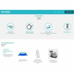 Kit Piscine Prism Ovale 5,03 X 2,74 M Intex -Ledepot Mobilier Magasin kit piscine prism ovale 503 m intex 2