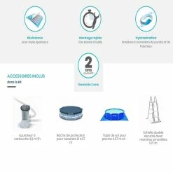 Piscine Prism Frame Ronde 4,57 X 1,07 M Intex -Ledepot Mobilier Magasin kit piscine tubulaire avec accessoires 3