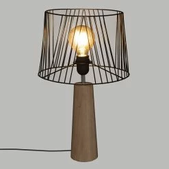 Lampe En Bois Et Métal H46 Joe Atmosphera -Ledepot Mobilier Magasin lampe en bois et metal h46 joe atmosphera 2