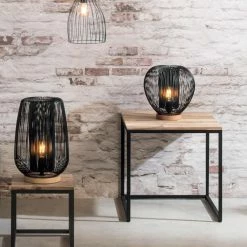 Lampe En Métal Fil Noir Noda Atmosphera -Ledepot Mobilier Magasin lampe en metal fil noir 2