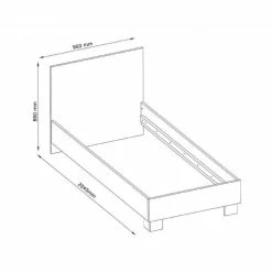 Lit 1 Personne 90x200 Cm Soma -Ledepot Mobilier Magasin lit 1 personne 90x200 cm soma 2