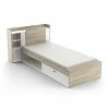 Demeyere Lit 90x190/200 Cm Avec Environnement Life Blanc Et Bois -Ledepot Mobilier Magasin lit 90x190 200 cm avec environnement life blanc et bois
