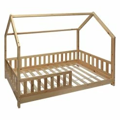 Lit Cabane 90x190 En Bois Sans Matelas Atmosphera -Ledepot Mobilier Magasin lit cabane 90x190 en bois sans matelas atmosphera 1