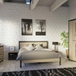 Demeyere Lit Kansas 2 Personnes 140x190 Cm -Ledepot Mobilier Magasin lit kansas 2 personnes 140x190 cm 1