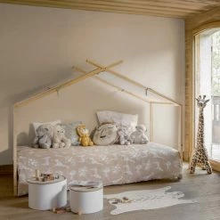 Lit Tente 90x190 En Bois Sans Matelas Atmosphera -Ledepot Mobilier Magasin lit tente 90x190 en bois sans matelas atmosphera 3