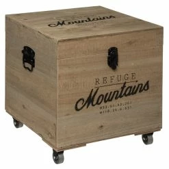 Lot De 3 Malles Carrés Bois Wild Atmosphera -Ledepot Mobilier Magasin lot de 3 malles carres bois wild atmosphera 1