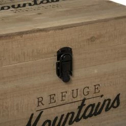 Lot De 3 Malles Carrés Bois Wild Atmosphera -Ledepot Mobilier Magasin lot de 3 malles carres bois wild atmosphera 3