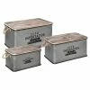 Lot De 3 Malles Métal Gris Plateau Bois Atmosphera -Ledepot Mobilier Magasin lot de 3 malles metal gris plateau bois atmosphera