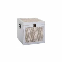 Malles Carrée Cannage Blanchi - Lot De 3 - Atmosphera -Ledepot Mobilier Magasin malles carree cannage blanchi lot de 3 atmosphera 2