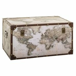 Malles Mappemonde - Lot De 4 - Atmosphera -Ledepot Mobilier Magasin malles mappemonde lot de 4 atmosphera 1