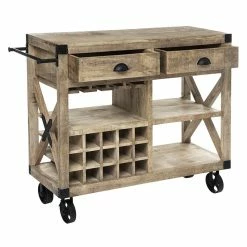 Meuble Bar 2 Tiroirs Sur Roues Silas Atmosphera -Ledepot Mobilier Magasin meuble bar 2 tiroirs sur roues silas atmosphera 2