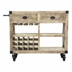 Meuble Bar 2 Tiroirs Sur Roues Silas Atmosphera -Ledepot Mobilier Magasin meuble bar 2 tiroirs sur roues silas atmosphera 3