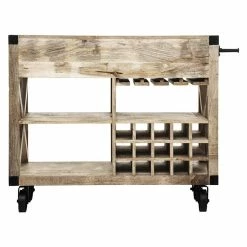 Meuble Bar 2 Tiroirs Sur Roues Silas Atmosphera -Ledepot Mobilier Magasin meuble bar 2 tiroirs sur roues silas atmosphera 4