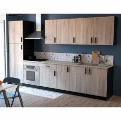 Demeyere Meuble Bas 2 Portes 100 Cm Origan Noir Et Bois -Ledepot Mobilier Magasin meuble bas 2 portes 100 cm origan noir et bois 2