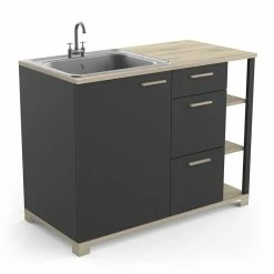 Demeyere Meuble Bas De Cuisine 1 Porte 3 Tiroirs Atelier -Ledepot Mobilier Magasin meuble bas de cuisine 1 porte 3 tiroirs atelier 3