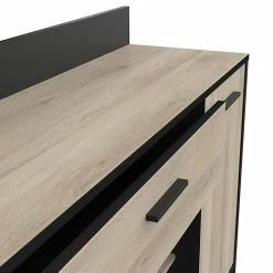 Demeyere Meuble Bas De Cuisine Aroma Noir Et Bois -Ledepot Mobilier Magasin meuble bas de cuisine aroma noir et bois 3