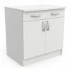 Demeyere Meuble Bas De Cuisine Blanc 2 Portes Mammy -Ledepot Mobilier Magasin meuble bas de cuisine blanc 2 portes mammy