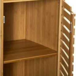 Meuble Bas Salle Bain 1 Porte 1 Niche Bambou Sicela -Ledepot Mobilier Magasin meuble bas salle bain 1 porte 1 niche bambou sicela 2